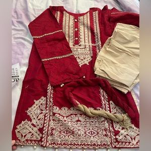 Brand new three piece cotton with embroidered
